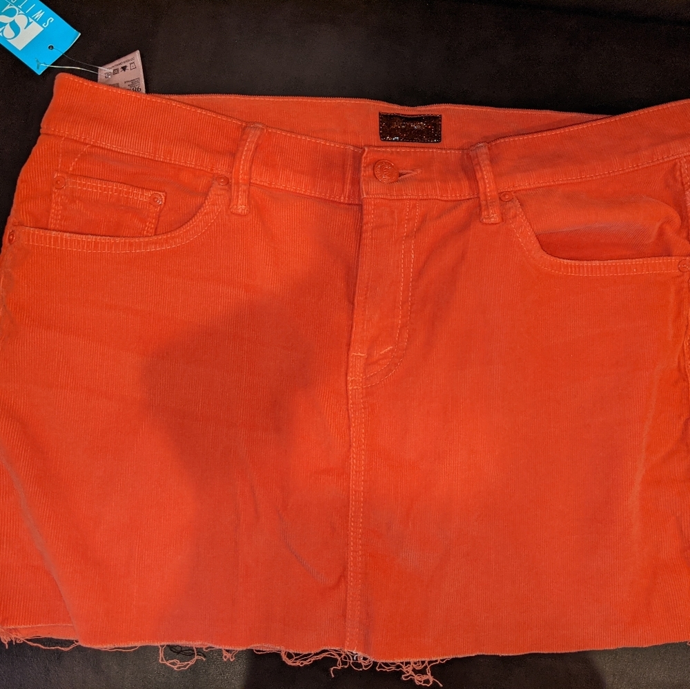 MOTHER orange mini skirt 28 NWT
